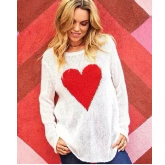 Wooden Ships Sweaters - WOODEN SHIPS by Paula Buendia Red Heart Pullover Sweater size s/m